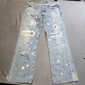 Vintage Abercrombie & Fitch Jeans 38X32 Loose Fit Button Fly Paint Splatter USA